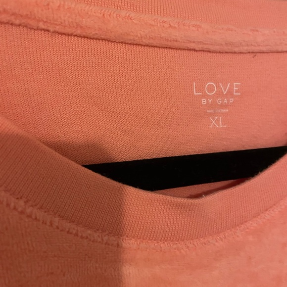 Gap Love by Gap velour peach crewneck sweatshirt size XL - Picture 2 of 3